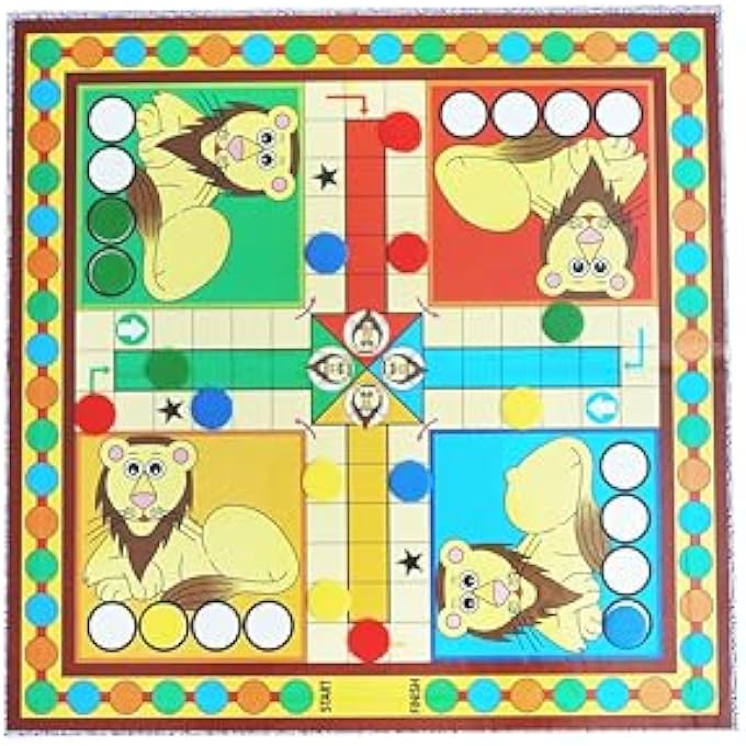 كرييتفز الثعابين والسلالم الإبداعية Ludo | لعبة لوحية ممتعة للأطفال | العائلة والأصدقاء لعبة لودو | لعبة لوح السفر | الأعمار -3 وما فوق |1 نرد | 16 قطعة لعب | لعبة لودو لوحية داخلية - Image 4