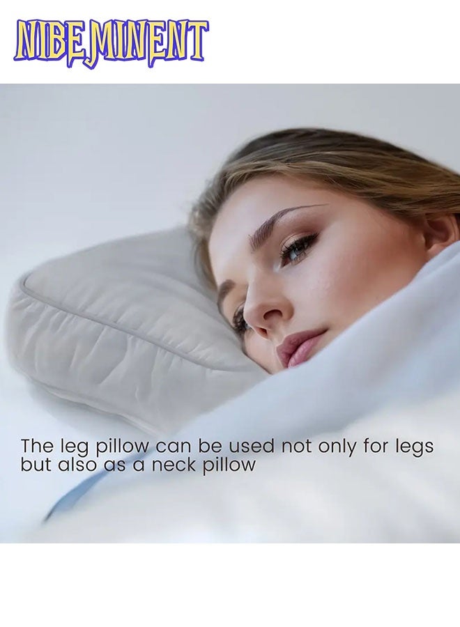 NIBEMINENT Ergonomic Knee Pillow for Side & Back Sleepers - Between Leg & Under Knee Support Pillow with Polyester, Machine Washable, White - Spinal Alignment & Pressure for Better Sleep, Side Sleeper Pillow, Contoured Design, Soft Fabric, Healthconscious Users  - Image 2