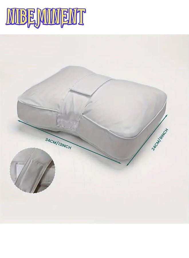 NIBEMINENT Ergonomic Knee Pillow for Side & Back Sleepers - Between Leg & Under Knee Support Pillow with Polyester, Machine Washable, White - Spinal Alignment & Pressure for Better Sleep, Side Sleeper Pillow, Contoured Design, Soft Fabric, Healthconscious Users  - Image 3