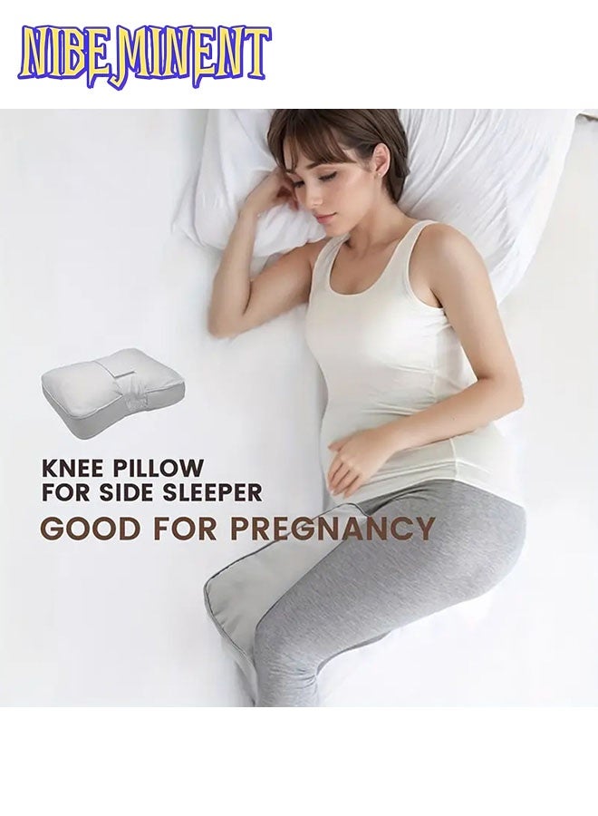 NIBEMINENT Ergonomic Knee Pillow for Side & Back Sleepers - Between Leg & Under Knee Support Pillow with Polyester, Machine Washable, White - Spinal Alignment & Pressure for Better Sleep, Side Sleeper Pillow, Contoured Design, Soft Fabric, Healthconscious Users  - Image 5
