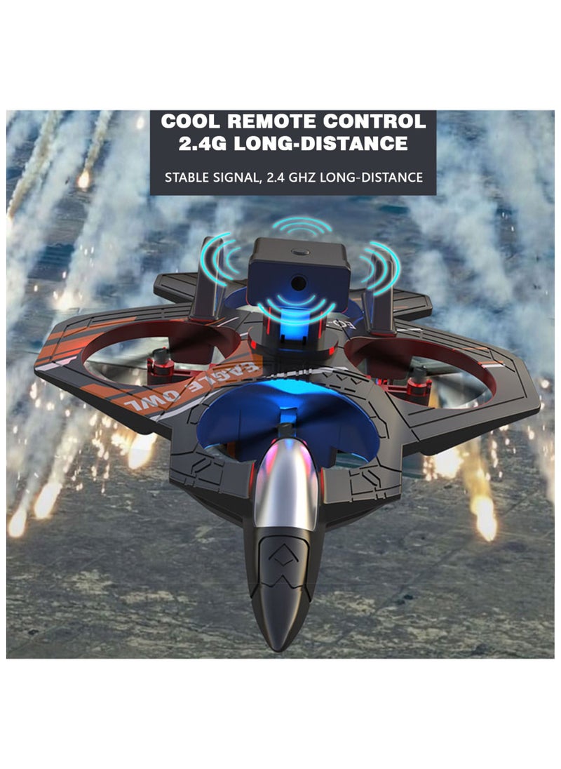 Taizz Ventures - RC Airplane 2.4GHz Radio Remote Control, Fighter Glider Jet Style, with Altitude Hold, LED Lights, , Easy to Fly, Outdoor Flying Toy for Beginners and Kids - Multicolour - Image 1