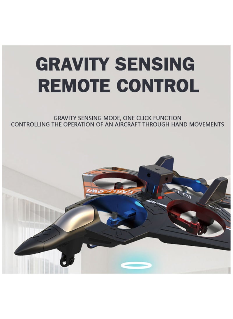 Taizz Ventures - RC Airplane 2.4GHz Radio Remote Control, Fighter Glider Jet Style, with Altitude Hold, LED Lights, , Easy to Fly, Outdoor Flying Toy for Beginners and Kids - Multicolour - Image 1