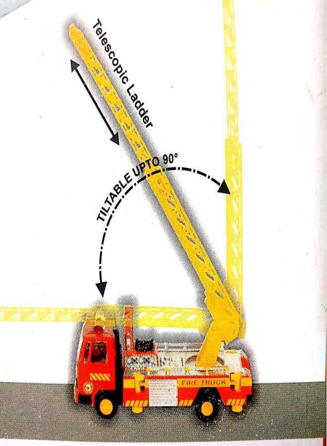 Sheel Toy car for Kids Combo Pack of 2 Pull Back Tow Truck Toy with Fire Ladder Truck Vehicle Playset Toy for Kids Set for Kids Boys and Girls Age 3+ Years(Color May Vary) - Image 4