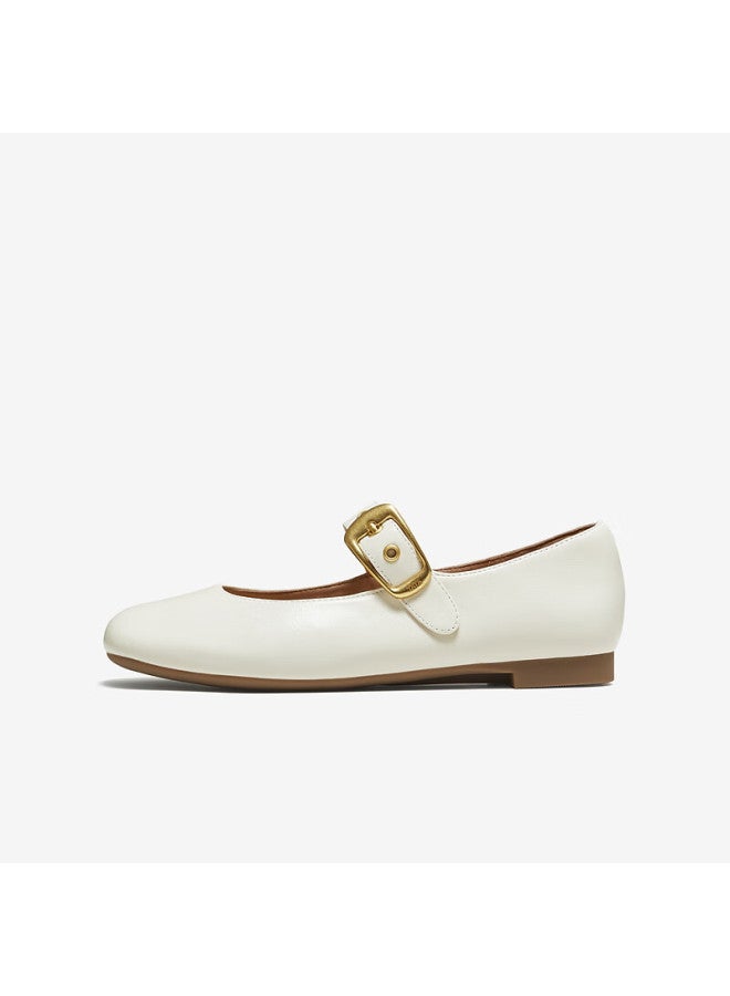 Tata Rhapsody Women's Autumn Mary Jane Lambskin Shoes Off-white Aq6 Size 34 - Image 1