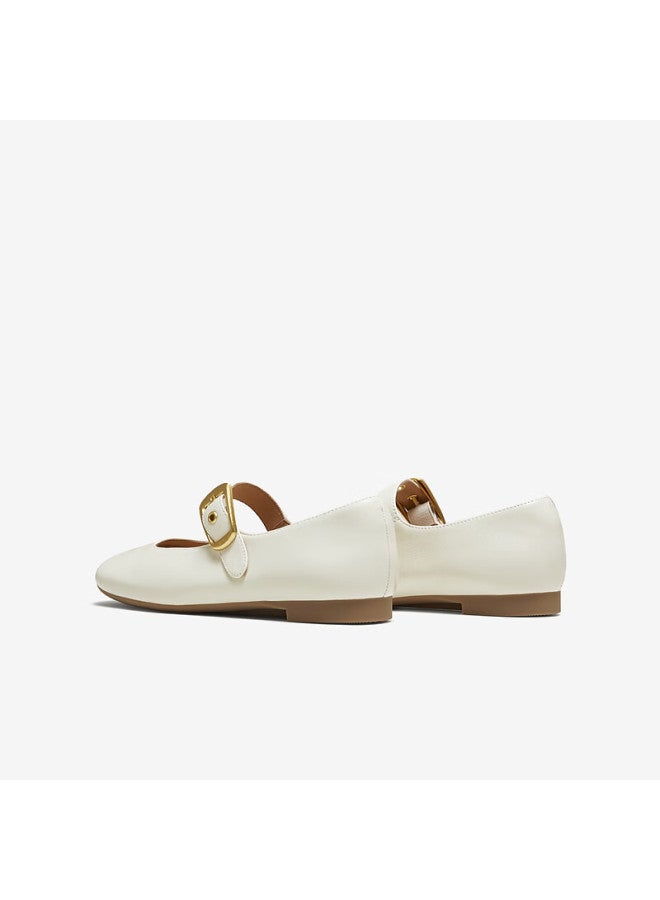 Tata Rhapsody Women's Autumn Mary Jane Lambskin Shoes Off-white Aq6 Size 34 - Image 2