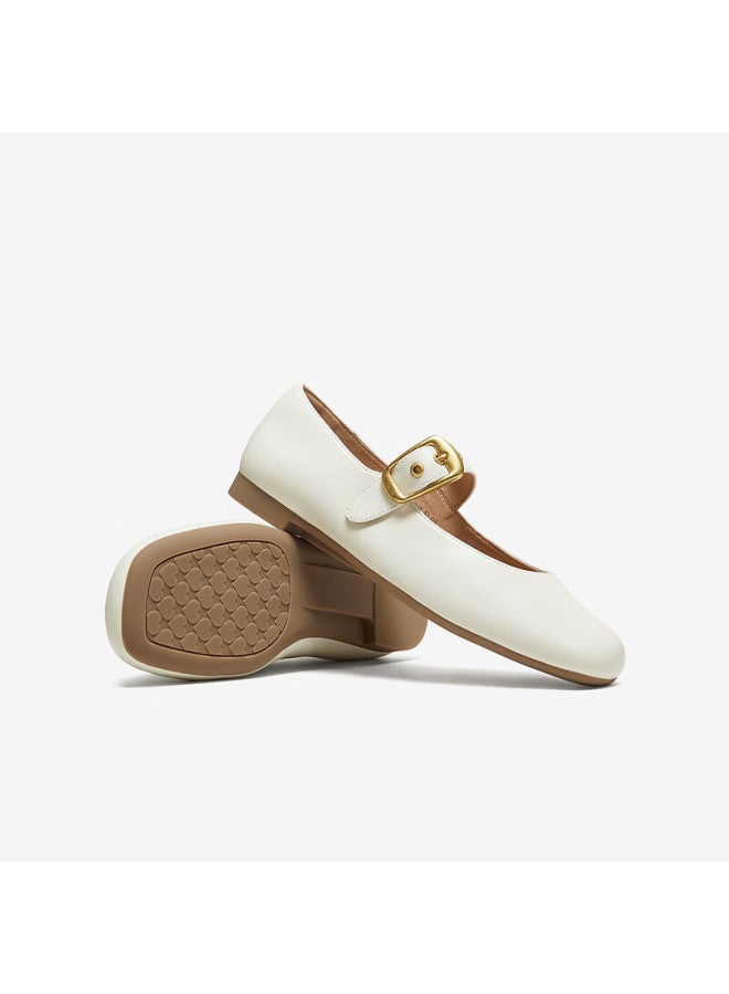 Tata Rhapsody Women's Autumn Mary Jane Lambskin Shoes Off-white Aq6 Size 34 - Image 3