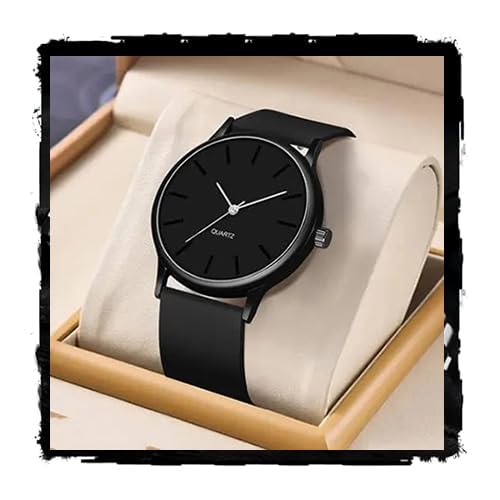 Acnos Black Colour Dial with Softest Silicone Black Colors Strap Analog Wrist Watch for Men Boys - Image 1