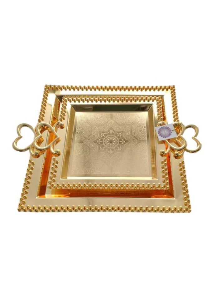 2-Pieces Serving Tray Gold