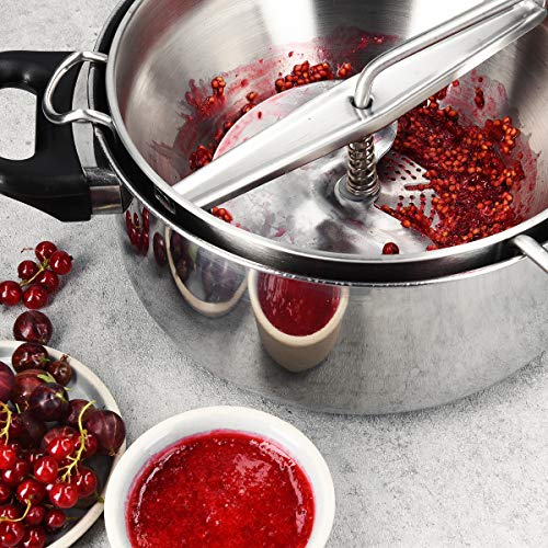 Navaris Food Mill - Stainless Steel Food Mill 1.26-Quart with Hand Crank and 3 Grinding Discs - Grind & Puree Tomato Sauce, Mashed Potatoes - or for Canning Applesauce - Image 5
