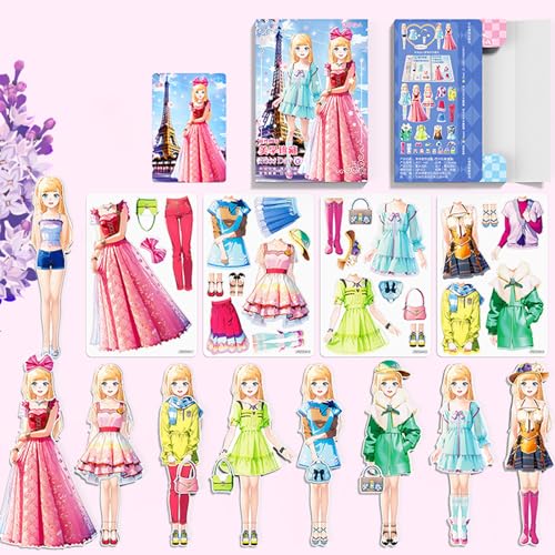 Daniel Axel Magnetic Dress Up Paper DollMagnet Princess Dress Up Dolls for Girls Ages 47 KidsTravel Activities Road Trip Car Ride Interactive Learning Created Imagine Set Birthday Gift - Image 1
