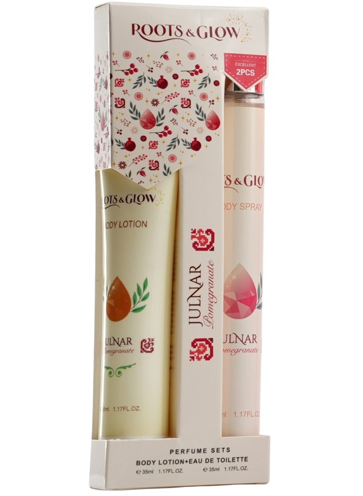 روتس اند جلو طقم جُلنار بحجم الحقيبة للنساء من روتس اند جلو - لوشن وبخاخ ميني - Image 1