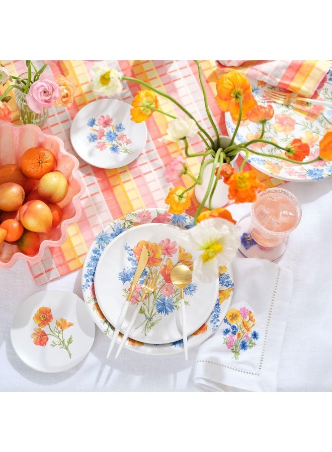 Sur La Table Sur La Table 12Piece Wild Poppies Melamine Dinnerware Set Orange  - Image 4
