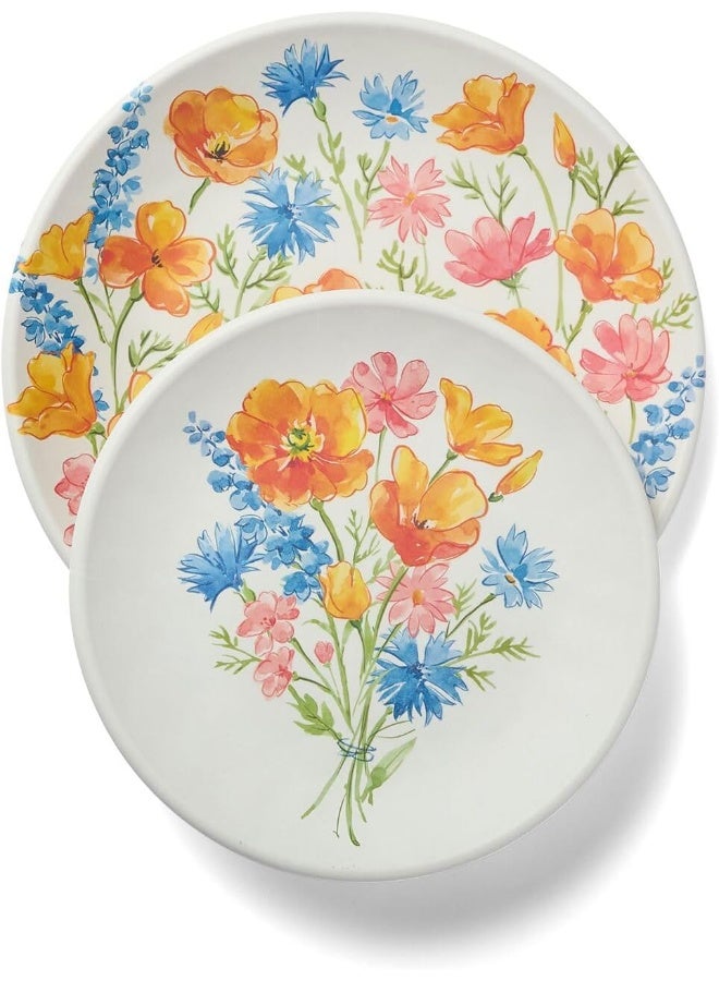 Sur La Table Sur La Table 12Piece Wild Poppies Melamine Dinnerware Set Orange  - Image 1