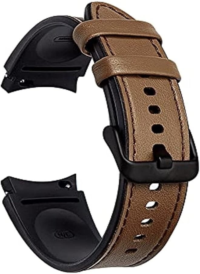 Dado - Dado Leather Silicone Replacement Band Compatible with Samsung Galaxy Watch 5 Pro 45mm | 4 Classic 46mm 42mm | Watch 5/4 44mm 40mm, Special strap design No Gap (Red) - Image 1