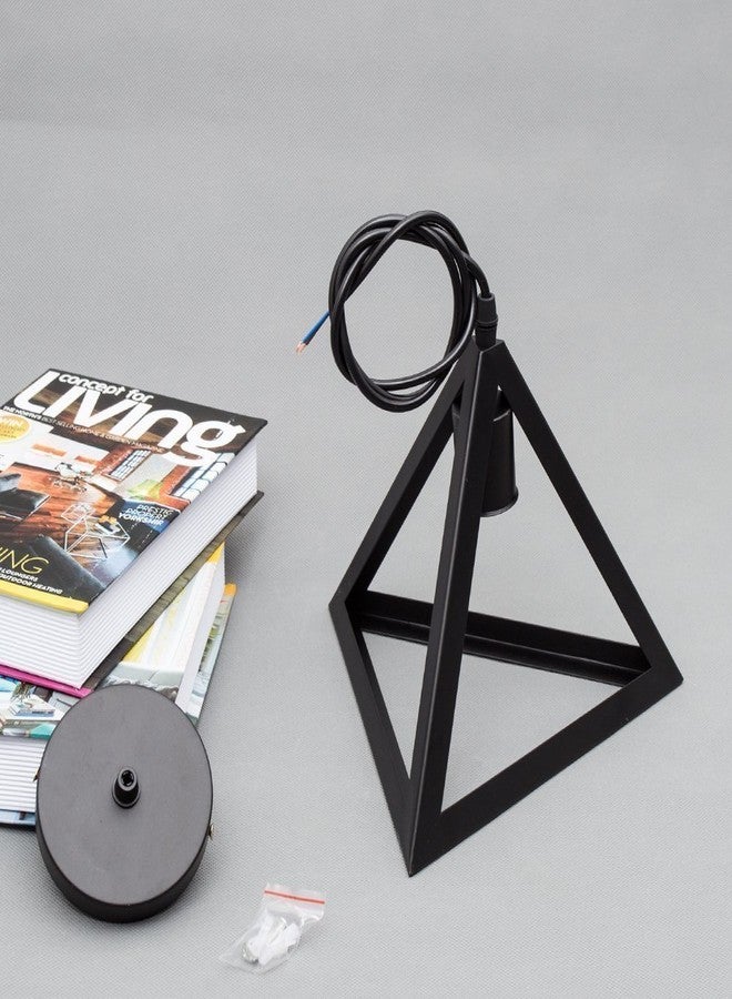 GreyWings Modern Triangle Hanging Pendant Light for Ceiling, Black Metal, Antique Décor, E-27 Holder, (Bulb is not Included) Pack of 2 - Image 4