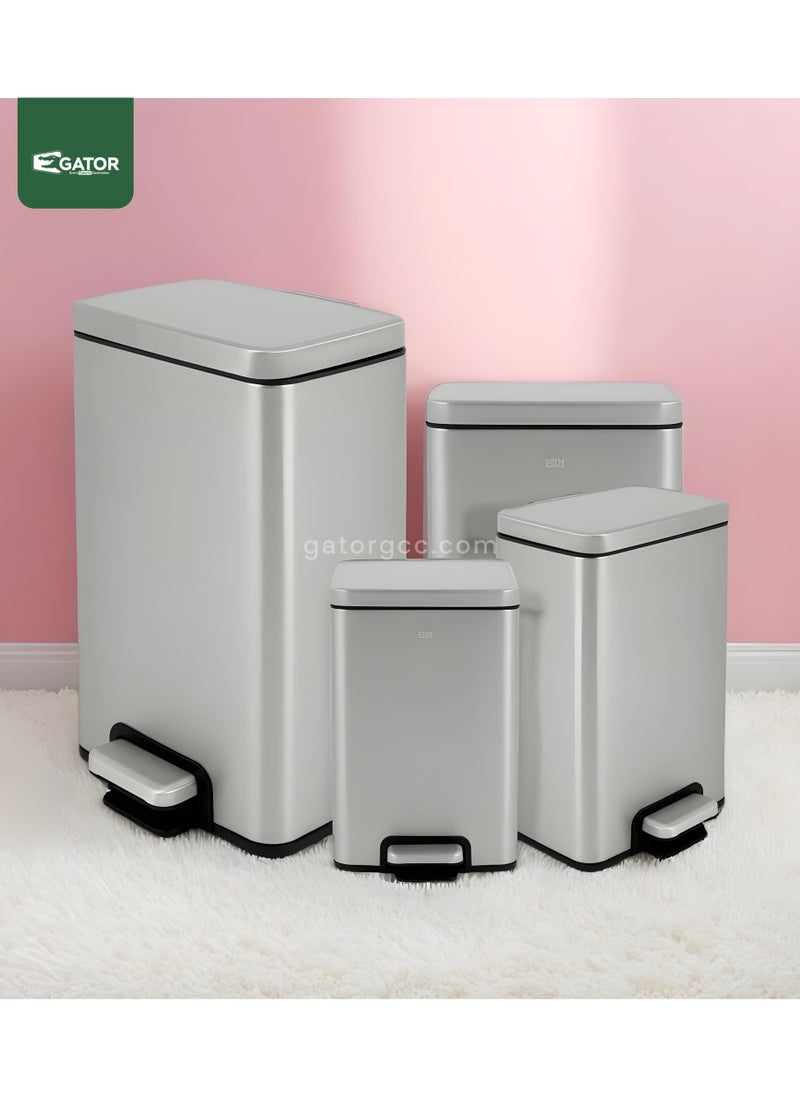 EKO EKO Stainless Steel Silver Pedal Trash Bin 12L Silver  - Image 4