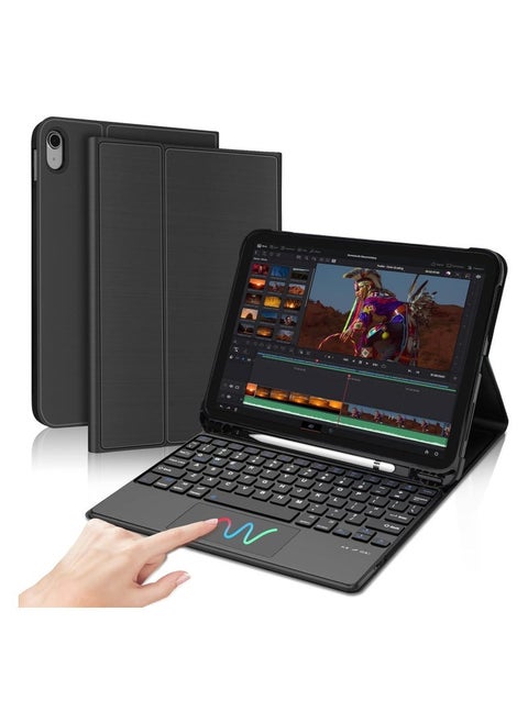 iPad Pro 11" (2024) M4 Wireless Keyboard Case with Touchpad – Magnetic Detachable Keyboard, Smart Folio Cover with Stand, Multi-Gesture Trackpad, Slim Lightweight Protective Case, Auto Wake/Sleep Function