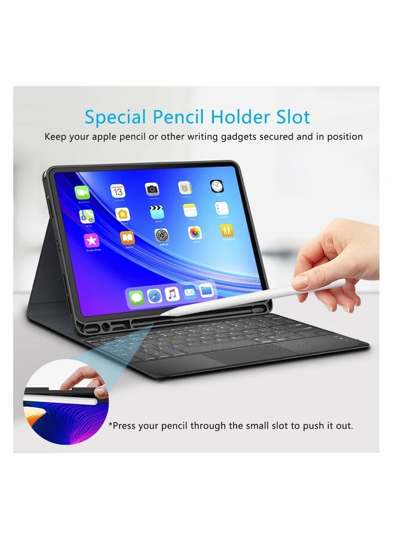 iPad Pro 11" (2024) M4 Wireless Keyboard Case with Touchpad – Magnetic Detachable Keyboard, Smart Folio Cover with Stand, Multi-Gesture Trackpad, Slim Lightweight Protective Case, Auto Wake/Sleep Function