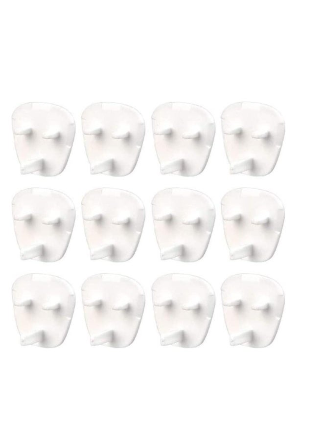 12 Pieces White Socket Covers, Child Safety Electrical Outlet Socket Protectors Plug Covers Safety Outlet Caps  for Children At Home and School  - Image 1