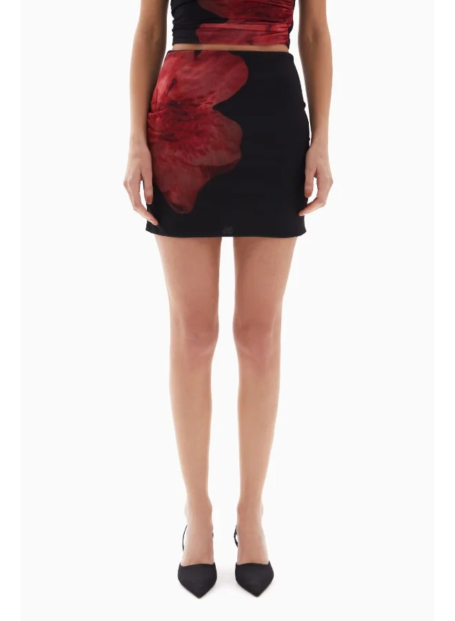 Wecre8 Mini Black Floral Skirt