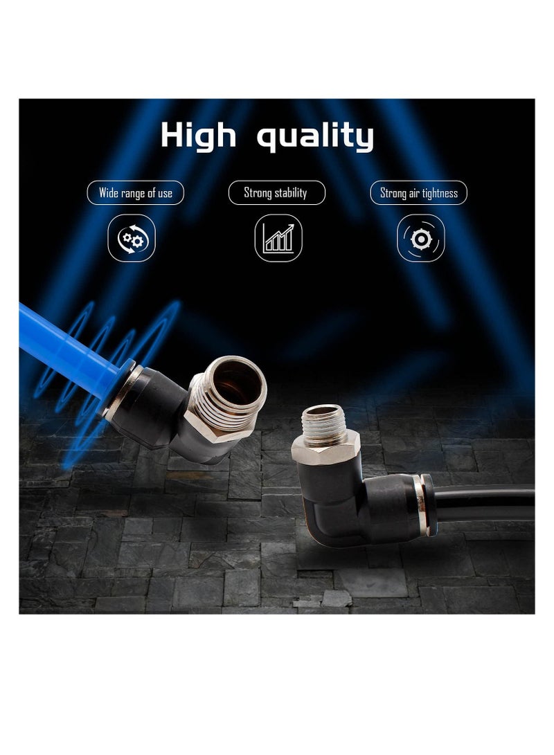 Pneumatic Connectors Two Different Models of (6MM × 1/4" and 6MM × 1/8") Male Thread Quick Fittings Black Air Fittings Adapter for Trachea and Automation Equipment Can be Used for DIY Tools (4 Pcs) - Image 2