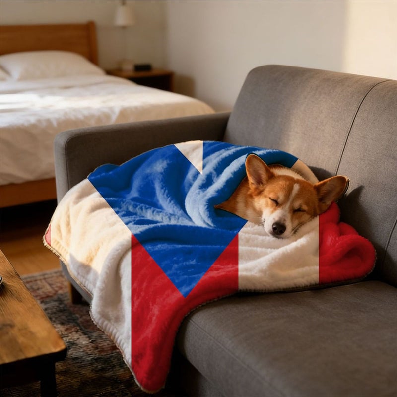Puerto Rican Flag Fleece Throw Blanket 40x50 Inch Warm Soft Stripes Stars - Image 5