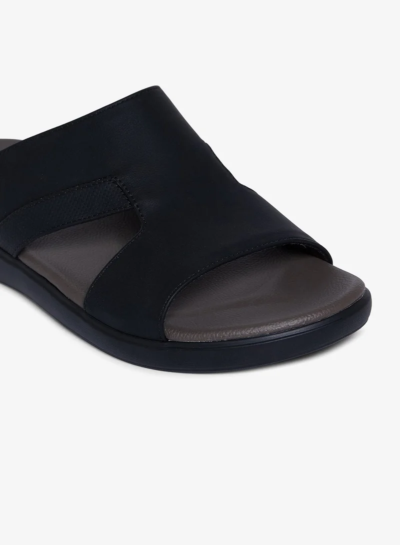Geoomnii BLACK Geoomnii Men’s Arabic Sandals – Comfortable Casual Leather Slide Sandals for Everyday Wear for Men | Best Price UAE