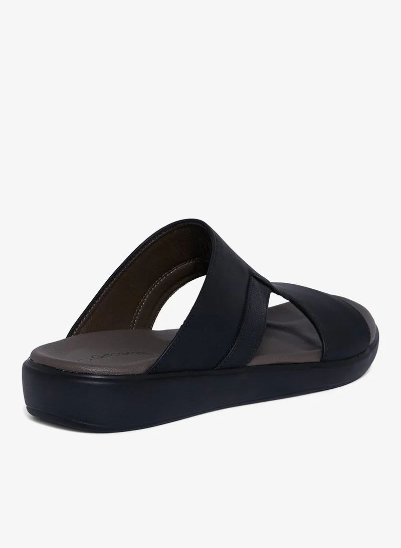 Geoomnii BLACK Geoomnii Men’s Arabic Sandals – Comfortable Casual Leather Slide Sandals for Everyday Wear for Men | Best Price UAE