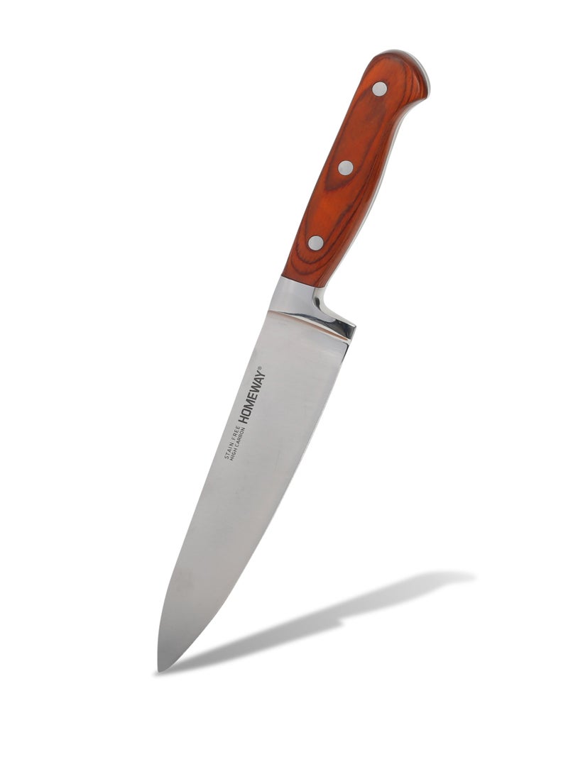 Homeway Utility Knife Wooden Handle 8" – Reliable and Versatile Kitchen Essential - Image 1