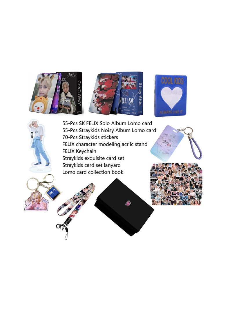 KPOP 185-Pcs Kpop Stray kids Felix Solo Album Gift Box with Photocards Lanyard Sticker Keychain Photobook Pack for Fans - Image 1