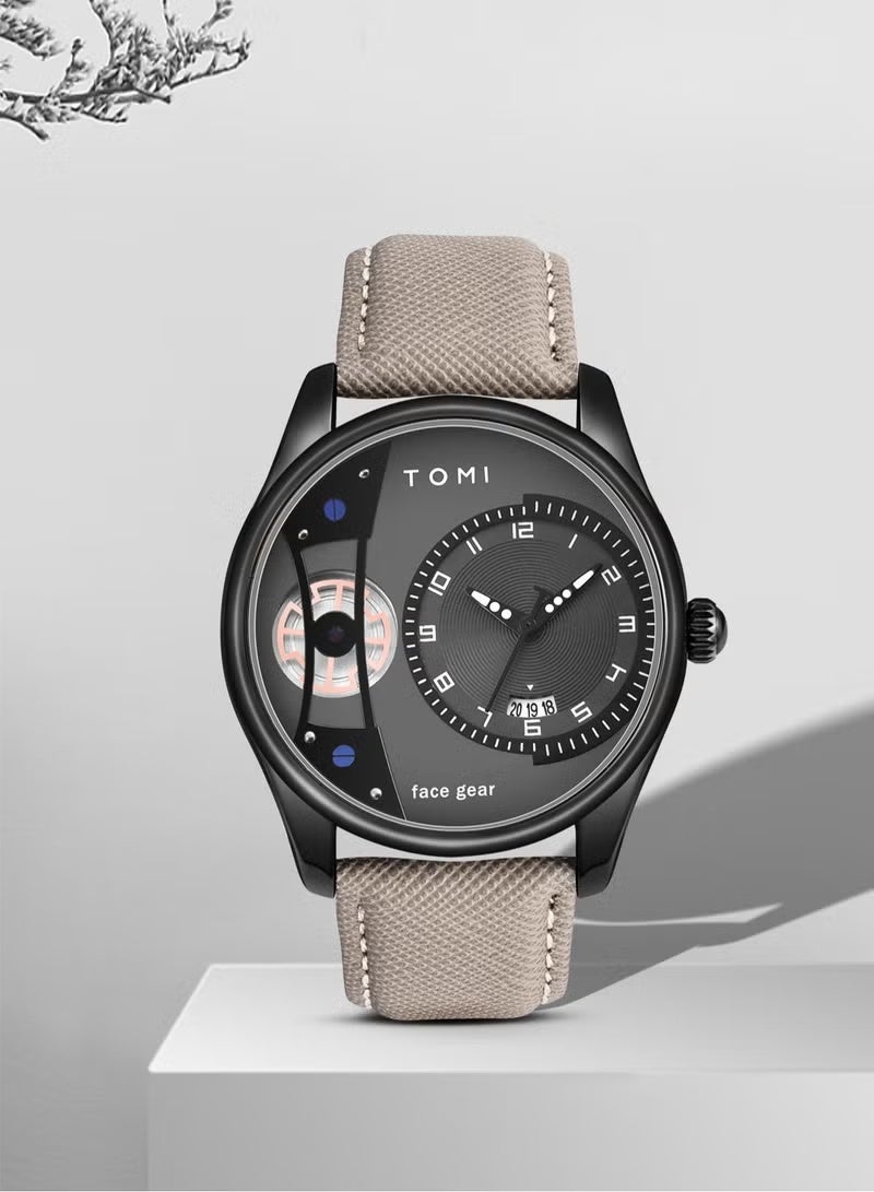 TOMI Men's Rotating Gear Sweeping Second Watch & Replaceable Strap, Box Gift For Holiday And Daily Life - Image 5