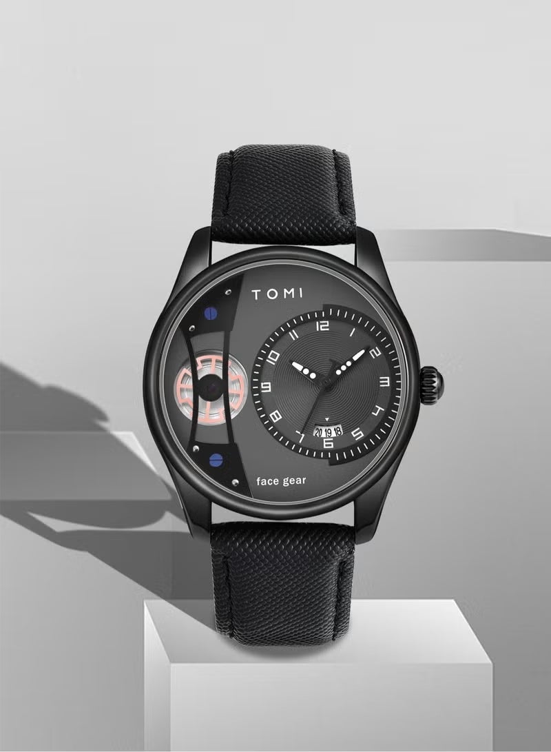 TOMI Men's Rotating Gear Sweeping Second Watch & Replaceable Strap, Box Gift For Holiday And Daily Life - Image 4