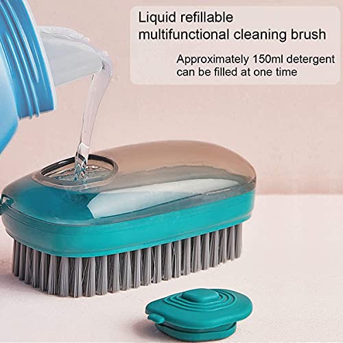 Leeonz® Scrub Brush, 1PCS Multifunctional Scrubbing Brush, Easy to Grip Household Cleaning Brushes, Reusable Soft Laundry Clothes and Shoes Scrubbing Brush (Dark Green) - Image 2