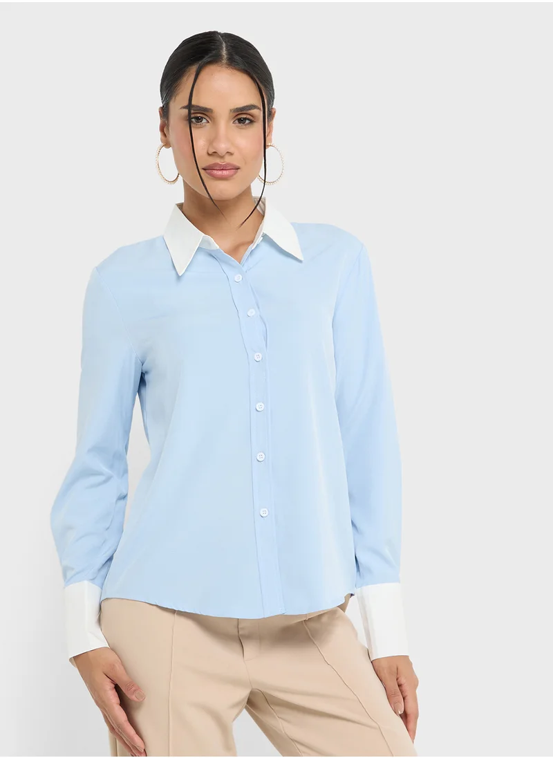 ELLA Contrast Collared Shirt