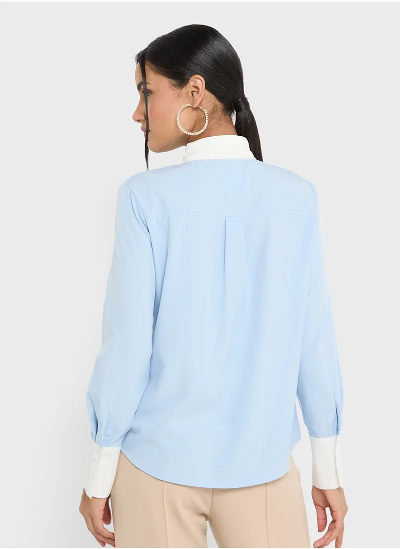 ELLA Contrast Collared Shirt