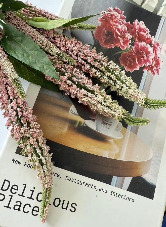 QFSH 9Pcs Artificial Sage Plants Faux Salvia Flower Bouquet for Home Decor Kitchen Wedding Party Indoor Outdoor Decoration 18.5'' (Pink) - Image 5