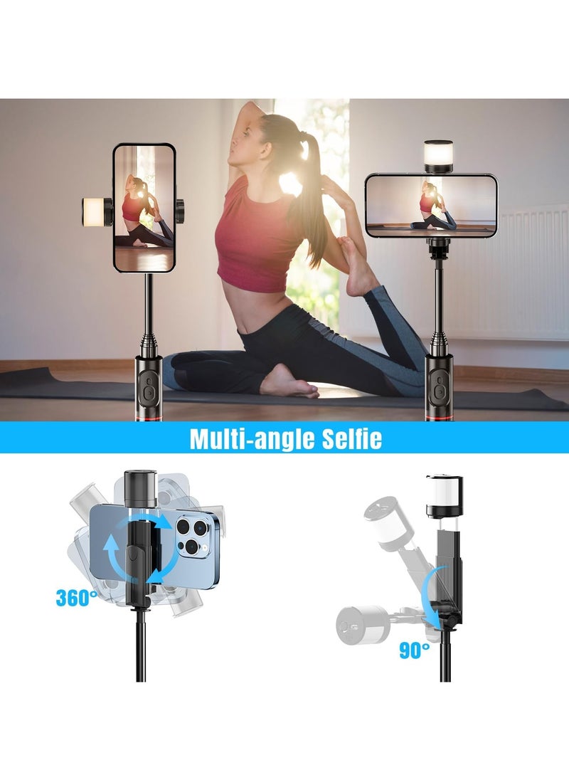SNW - Bluetooth Selfie Stick Tripod with Light Filling, 3-in-1 Expandable Aluminium Selfie Rod with Removable Wireless Remote Control, for iPhone 13/12/11 Pro/XS Max/XS/X/8/7, Samsung Smartphones (White) - Image 1