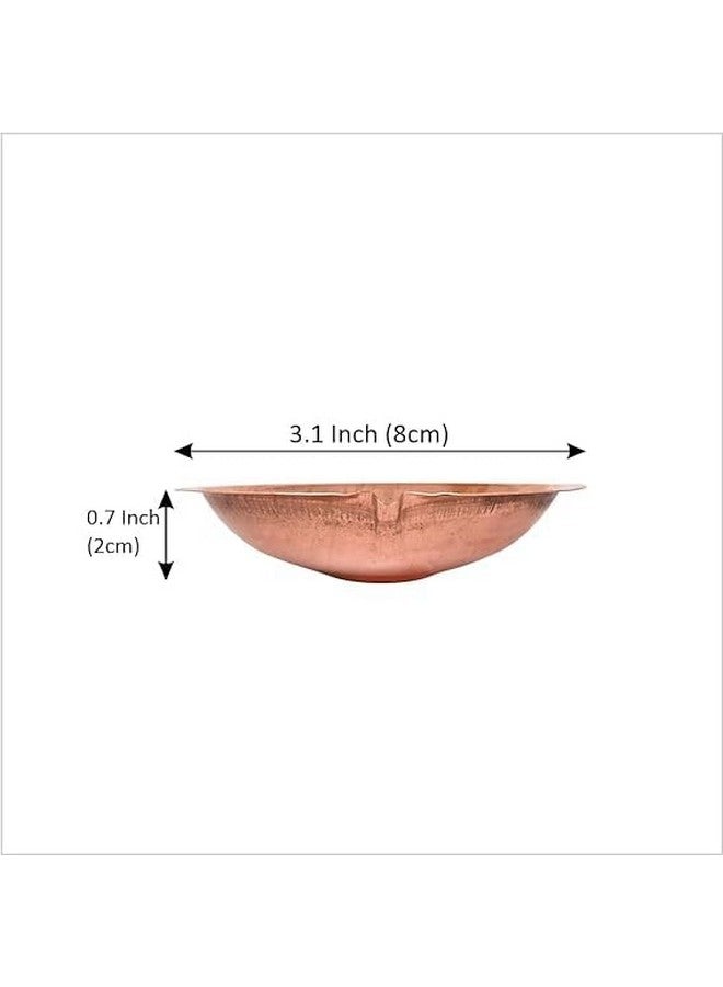 DOKCHAN Copper Akhand Diya (Size 1) -25 Gm | High Quality Oil Lamp for Daily Puja, Rituals, Home, Office & Temples Festive Gifts | Copper Diya for Home Decor (2cm H x 8cm L) - Image 2