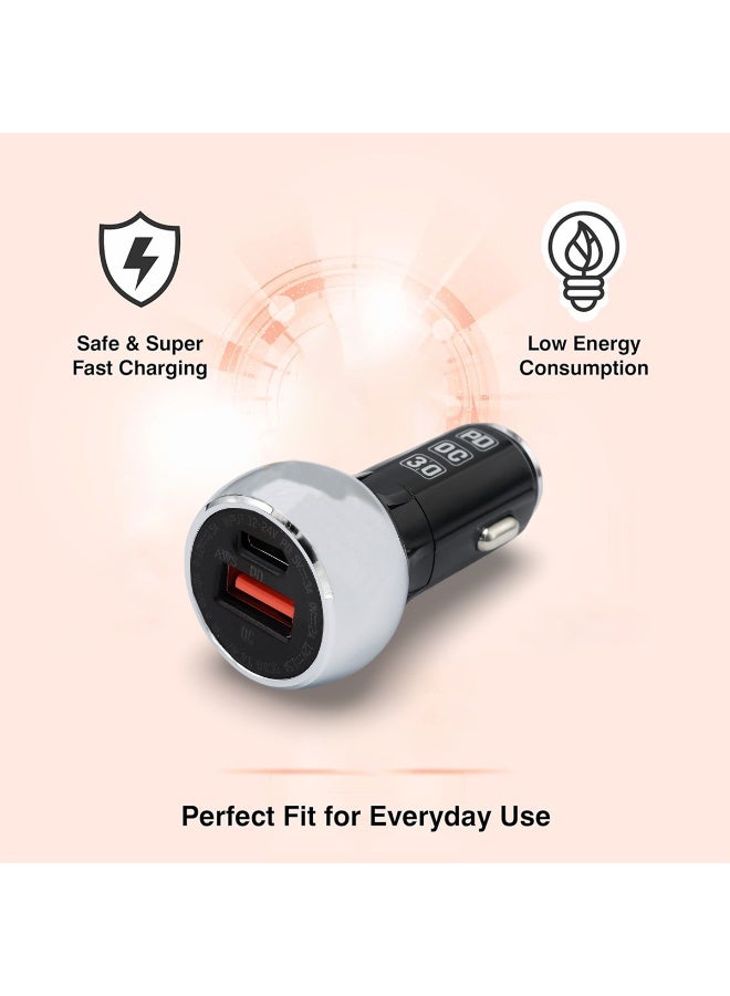 لدنيو شاحن سيارة عالمي مزدوج USB بقوة 36 وات مع شاشة رقمية، محول مقبس شحن سريع، متوافق مع منافذ ولاعة السجائر في السيارة والشاحنة 12 فولت - 24 فولت، يدعم الهواتف الذكية والأجهزة اللوحية ونظام تحديد المواقع العالمي (GPS) وأجهزة USB الأخرى - Image 2