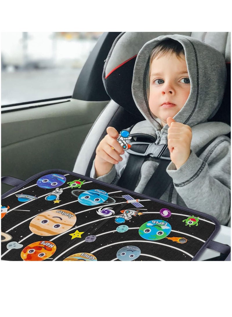 XICEN - 25pcs Outer Space Felt Board Toy Travel Portable Board Game Universe Solar System Planets Astronaut Themed Storytelling Board Preschool Early Learning Interactive Play Kit for Toddlers - Image 1