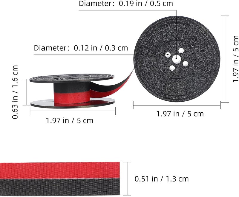 Vintage Typewriter Ribbon Easy Installation Double Ink Color Ribbon Nylon Material for Office and Mechanical Typewriters Red Black - Image 2