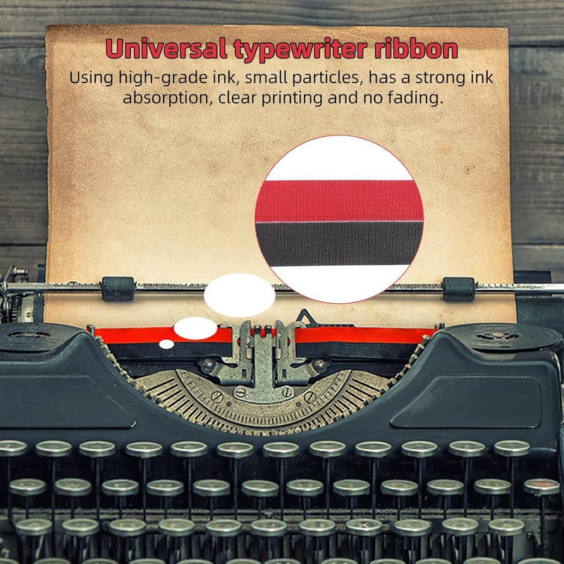 Vintage Typewriter Ribbon Easy Installation Double Ink Color Ribbon Nylon Material for Office and Mechanical Typewriters Red Black - Image 5