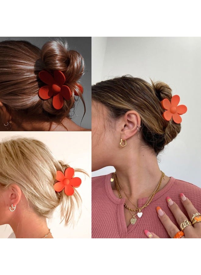 BVGA Big Hair Claw Clips Matte Flower Hair Clips Non Slip Cute Hair Catch Barrettes Jaw Clamps 6 Colors for Medium Thick Hair Women Girls 6PCS Holiday Gifts - Image 2
