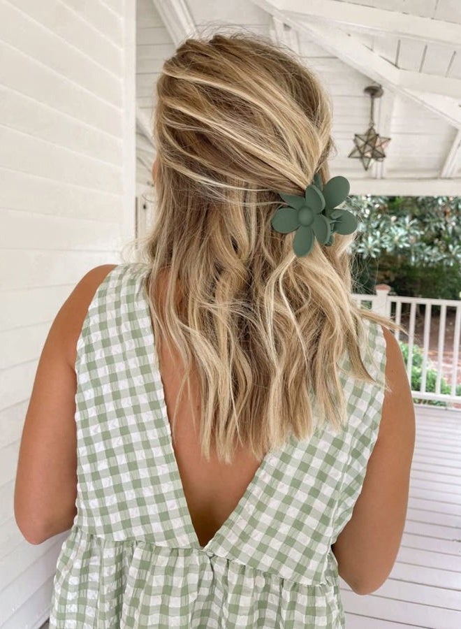 BVGA Big Hair Claw Clips Matte Flower Hair Clips Non Slip Cute Hair Catch Barrettes Jaw Clamps 6 Colors for Medium Thick Hair Women Girls 6PCS Holiday Gifts - Image 3