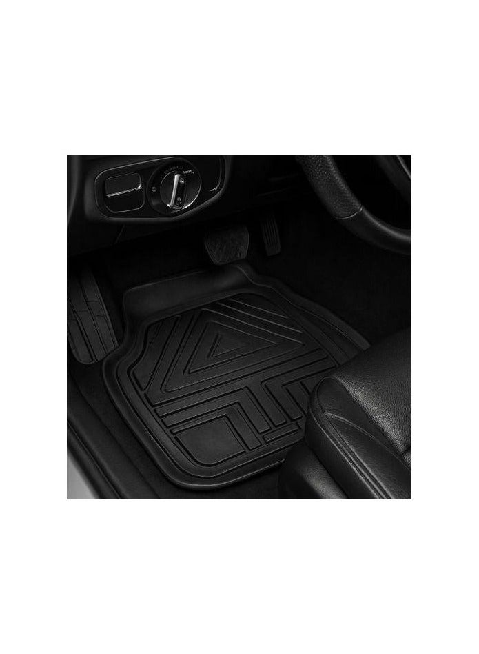 مجموعة مكونة من 5 قطع من حصائر أرضية السيارة – مقاومة للانزلاق، سهلة التنظيف، مصنوعة من مواد متينة لحماية السيارة بالكامل (أسود) - Image 2