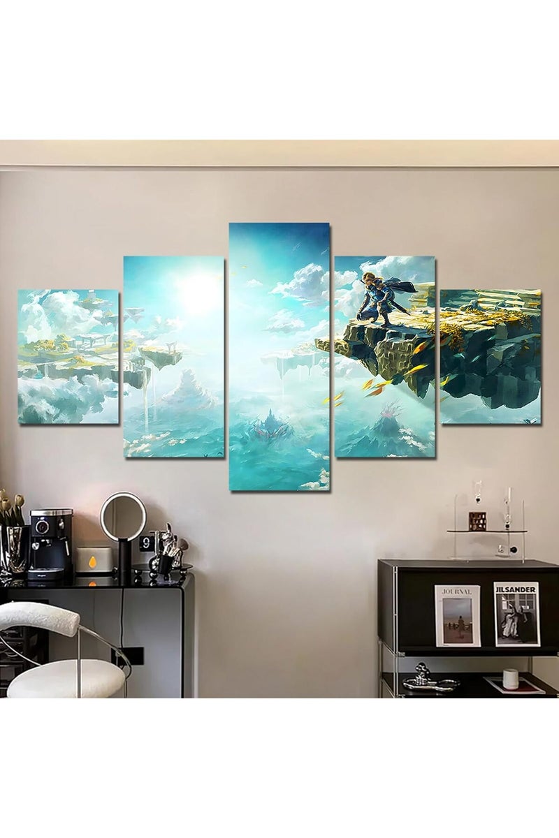 EMODA gaming Canvas wall art tears of the kingdom video game wrap Framed Canvas wall art set of 5 un (60x120 cm) - Image 2