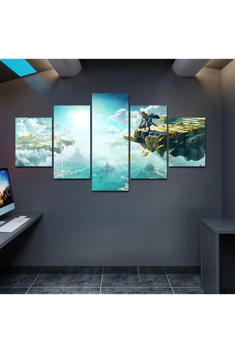 EMODA gaming Canvas wall art tears of the kingdom video game wrap Framed Canvas wall art set of 5 un (60x120 cm) - Image 4