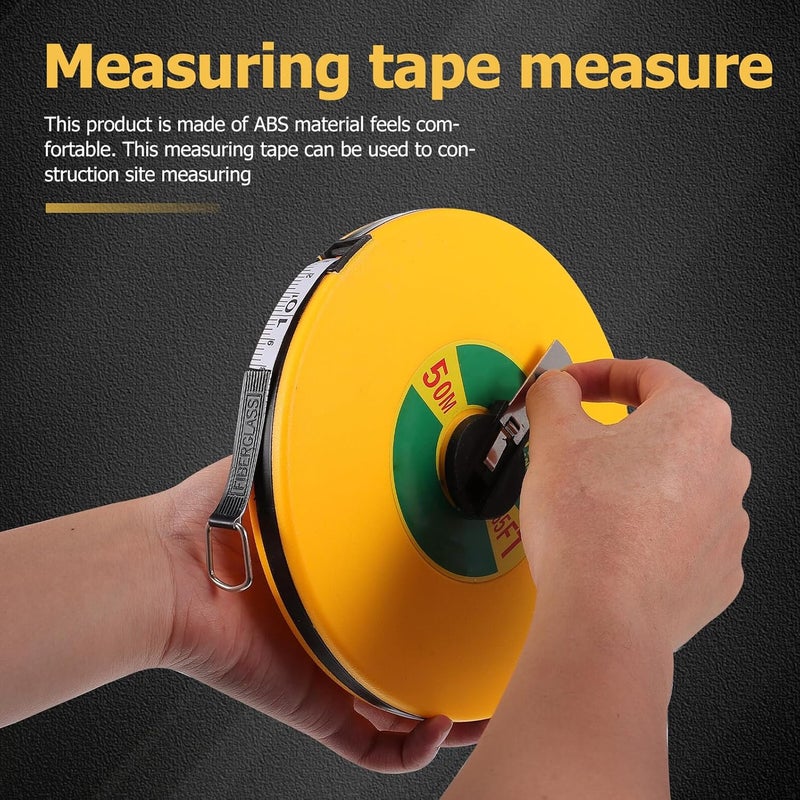 50m Hand Crank Tape Measure Portable Retractable Flexible Ruler High Precision Abs Fiber Construction Measuring Tool for Site Survey - Image 5