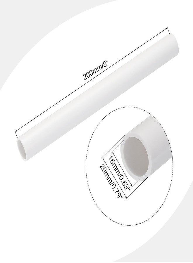 MECCANIXITY PVC Rigid Tube Round Pipe Tubing Hardware Tubing 16mm ID 20mm OD 20cm/8" Length White High Impact for Water Pipe, Crafts - Image 2