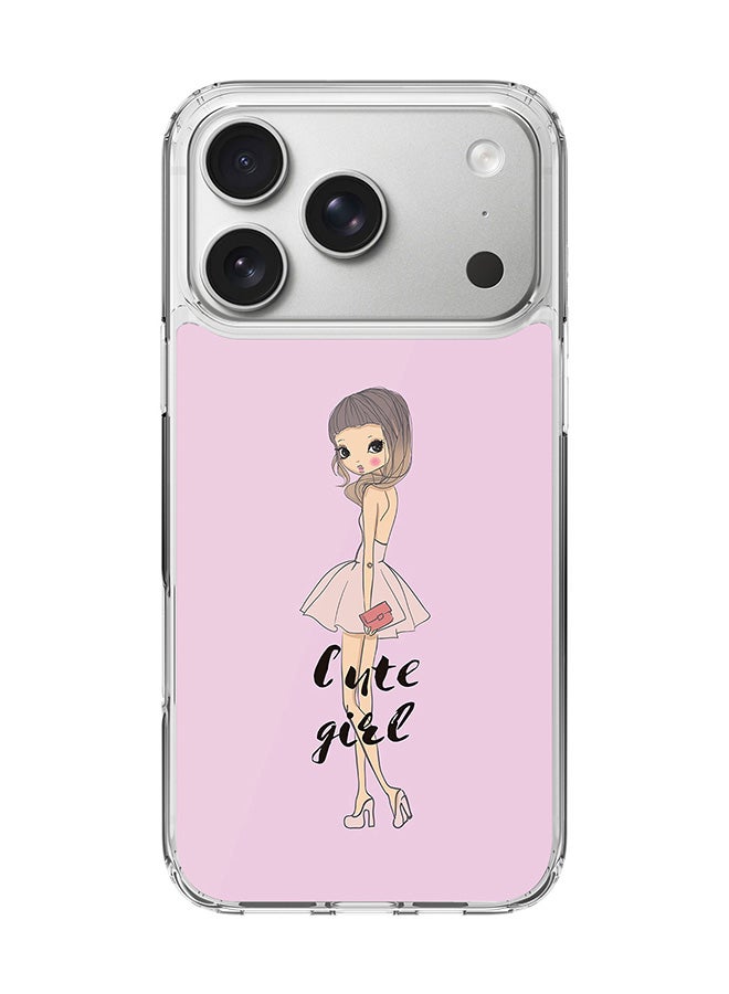 Stylizedd Classic Clear MagSafe Case for iPhone 17 Pro , Hybrid Soft Case Flexible Edges Anti Drop TPU PC Gel Thin Transparent Cover [ Designed for iPhone 17 Pro ] - Coy Cute Girl